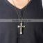 2016 new design Stainless Steel Cross Pendant gold chain necklace