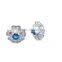 Rhodium plating 925 sterling silver gemstone flower stud earring