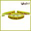 2016 Promotional Personalized Debossed Printed yellow Silicone Bracelets