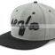 Cotton 6 Panel Baseball Cap Black Printed Logo Flat Two Tone Snapback Caps