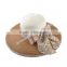 hot new products for 2014 Spring and summer Hemming bowknot spell color big brim lady hate para straw hat and cap custom logo