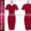 Wholesale red collar with belt office lady fashion women dress 2015