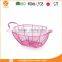 Oval Wire Baskets Garlic Fruit Storage Rustic Trugs Wood Handle Eggs Basket