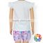 boutique summer baby girls purple floral heart flutter sleeve shirt shorts matching clothing set