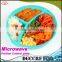 NBRSC New Design Microwave Plastic Food Storage Tray Containers 3 Compartment Divided Plates with Vented Lid