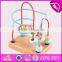 2017 new design educational kids play wooden toy bead maze W11B135
