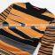 mens brand wool black yellow crew neck stripe wool sweater