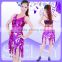 STELISY 2015 ladies beautiful sexy purple shining sequins Latin dance dresses wholesale