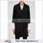 Wholesale Ladies Apparel Stand Collar Light Padded Shoulders Black Wool Coat(DQE0358C)