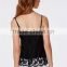 2015 hot sale summer ladies lace cami top black