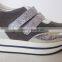 PU insole silvery wholesale women shoes with hook loop