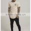Wholesale Blank Streetwear 95% Cotton 5% Elastane Longline Short Sleeve Curved Hem T Shirt Gym Fitted Extra Long T-shirt