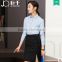 2017 latest women fashion long sleeve blue shirt ladies Office Formal shirt