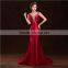 Evening dress sexy bra shoulder 2016 new fashion fish feast slim gown dress for lady