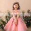 XXLF190 3D butterfly patterns long kids girls puffy party dresses for 6 year old girl lovely dresses