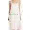 C81 Crocheted Neckline Tiered Flowy Cover-Up Beach Dresses