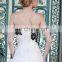 Elegant Bridal gowns sweetheart neckline Black and white A-line Wedding Dresses