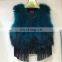 women's thicken warm winter fur vest lady's 100% genuine raccoon fur vest waistcoat with tassels accessories S-XXL size