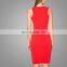 Elegant dress women summer red knee length bandage dress sexy pencil wiggle dress