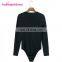 Latest Design Big Stock Dark Red Knitting Bodysuit Long Sleeves Women Sexy Jumpsuits Rompers