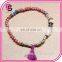 European style simple macrame environmental glass bean bracelet