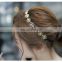 Beautiful girls metal flower chain elastic hair band hair accessories gold plated metal rose flower elastic headband women