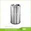 Hotel stainless steel round waste bin ashtray bin dustbin