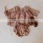 Autumn cotton and linen cardigan 2-piece baby girl jacket shorts children's suit
