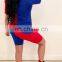 Wholesale custom logo women contrast color 2 piece biker shorts and t shirt matching sets