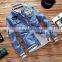 Korean Style 2020 New Fashion Wholesale Factory High Quality Plain Blue Cotton Botton Close Mens Jean Jacket Denim Men