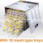 Hot sale Fruit dehydrator with 10 trays
