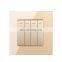 EU UK Standard Home Wall Socket Push Button On/Off Light Switch,4 gang 2 Way