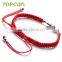 Topearl Jewelry Cubic Zirconia 925 Sterling Silver Beads Flip-flops Charm Hand-knitted Bracelet for Women 9SB07
