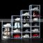 12 PACK Clear magnetic shoes display Drop Front shoe racks side open Transparent stackable storage shoe rack box
