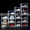 Drop Front Clear Shoe Storage Box Acrylic Shoe Box Transparent stackable storage box for sneakers display CPSIA approved