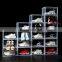 12 PACK Clear magnetic shoes display Drop Front shoe racks side open Transparent stackable storage shoe rack box