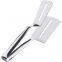 Multi purpose Double Sided Stainless Steel Flat Fish Turner Steak Spatula Clip BBQ Spatula Food Tong for Kitchen Cooking