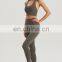High Quality Nude Feeling Soft Custom Logo Sexy Women Backless Open Back Sport Bra Free Size Leggings 2Pcs  Fitness Gym Yoga Set