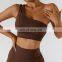 One Shoulder Sexy Workout Sports Bras Wholesale Recyclable High Impact Yoga Crop Tops