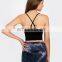 New Hot Sale Top quality Breathable Back Cross Sports In Built Bra Top Workout Fitness Gym Wear Ladies Sexy Straps Yoga Crop Top