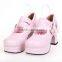 7.5 cm heel beautiful white leather lolita shoes for girls