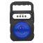 Mini haut-parleur USB TF carte FM multifonction, sous-bassiste sans fil, radio portable avec horn de 3 pouces et lumière RGB colorée