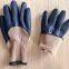 coffee polyester 7 gauge knitted wrinkled latex palm coated safety work gloves for workers