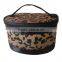 new product circular leather cosmetic bag for women