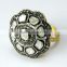 Wish Left !! Diamond & Polki 925 Sterling Silver Ring, Oxidized Silver Jewellery, Silver Jewellery India