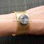 LFD-B0040 Gold Plated Pave Rhinestone Crystal Natural Drusy Agate Geode Druzy Gemstone Cuff Bangle Bracelets