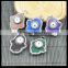 LFD-0055P ~ Wholesale Mixed Color Druzy Agate Pendant , Pave Rhinestone Crystal Evil eye Pendants Jewelry Finding