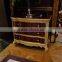 Royal Design Italian Style Bedroom Furniture Set High Back Bed Antique Golden Hand Carving Bed