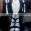 MENS MOTORBIKE LEATHER SUIT COWHIDE LEATHER BLACK & WHITE