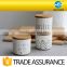 customized household porcelain candle jars with wooden lid